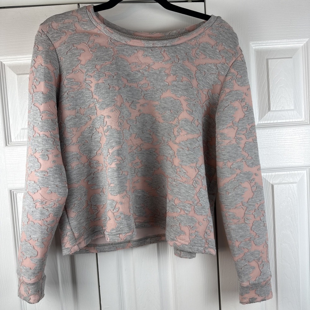 Vero Moda Women's Sweater Pink Gray Cutout Long Sleeve Size Extra Large